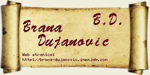 Brana Dujanović vizit kartica